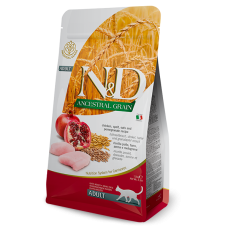 Farmina N&D Low Grain CAT CHICKEN & POMEGRANATE ADULT, сухий низькозерновий корм для дорослих котів усіх порід, курка та гранат, 10 кг