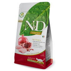 Farmina N&D Grain Free PRIME CAT NEUTERED CHICKEN & POMEGRANATE ADULT, сухий беззерновий корм для дорослих стерілізованих котів усіх порід, курка та гранат, 300 г